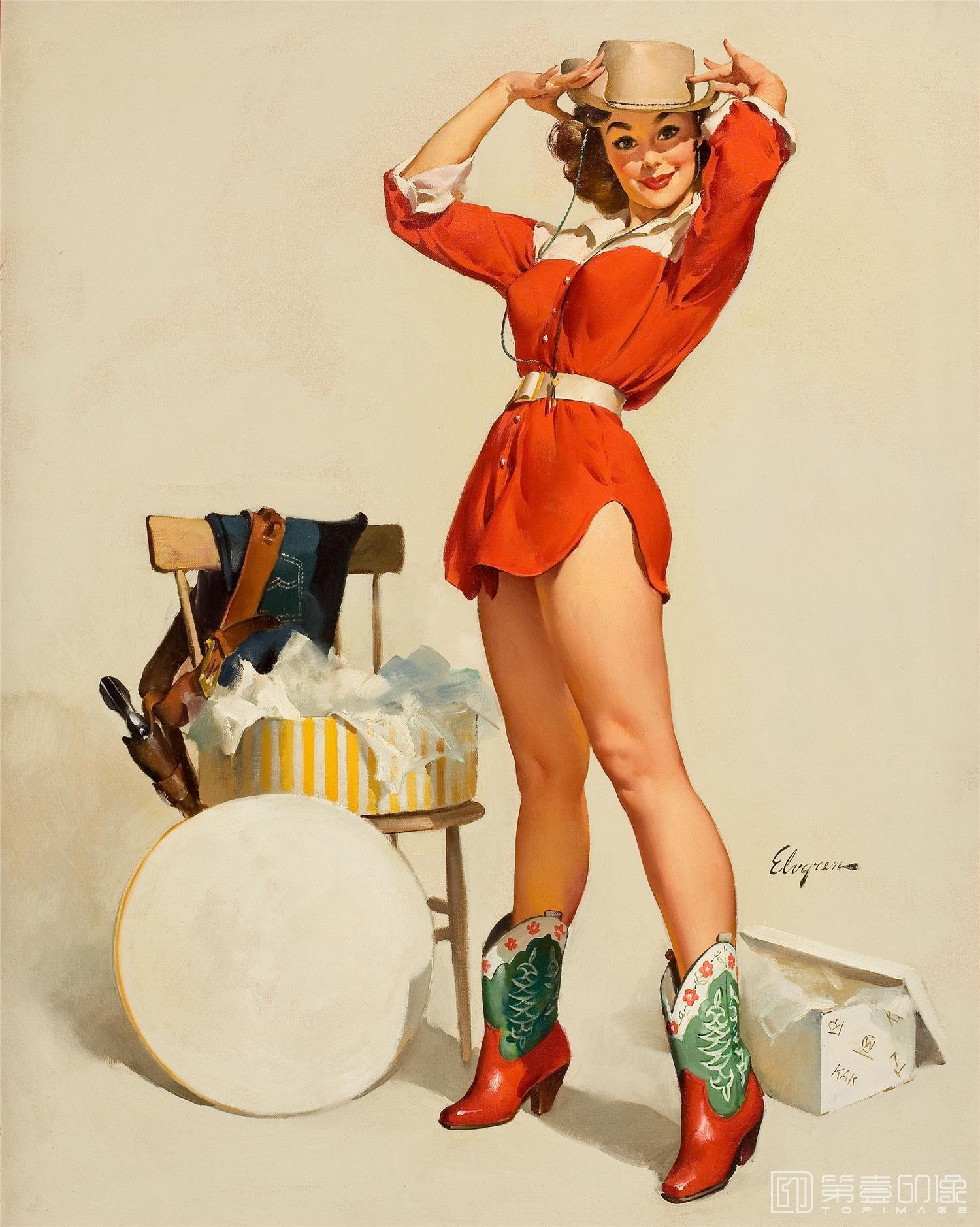 油画-吉尔·艾尔夫格雷恩 Gil Elvgren 作品集-128